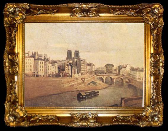 framed  Jean Baptiste Camille  Corot Notre-Dame et le quai des Orfevres (mk11), ta009-2